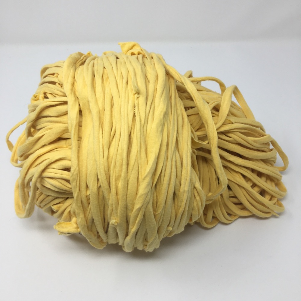 T-Shirt Yarn Light Yellow 100% Cotton Upcycled Jersey Fabric Zpagetti Fettuccine